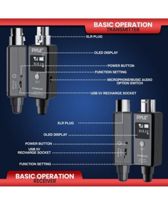 Multifunctional UHF Wireless Adapter for Dynamic Microphones - 48k UHF Digital, USB Rechargeable, Up to 90ft Range
