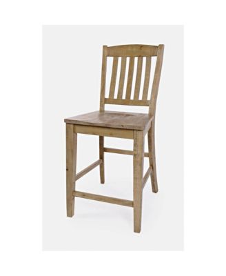 Carlyle Crossing Modern Rustic Solid Wood Slatback Stool (Set of 2