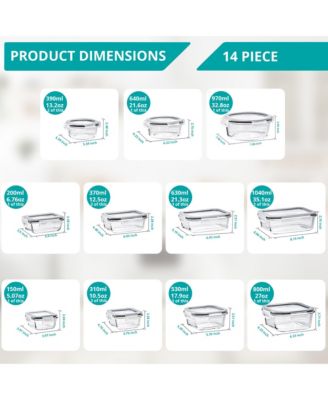 Glass Food Storage Containers with Lids - Airtight, Microwave, Fridge, Dishwasher, Oven Safe, BPA-Free, Stackable, Meal Prep Containers