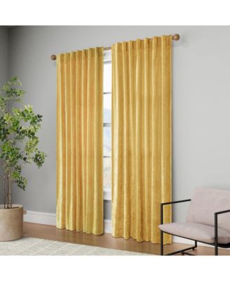 Texture Velvet Back Tab Room Darkening Curtain Panel