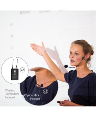 4-Channel UHF Wireless Microphone System Kit with (2) Handheld Mics, (2) Beltpack Transmitters, (2) Lavalier Mics & (2) Headset Mics