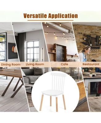 Set of 4 Windsor Dining Chairs Dining Chairs w/ Spindle Backs & Curved Seats