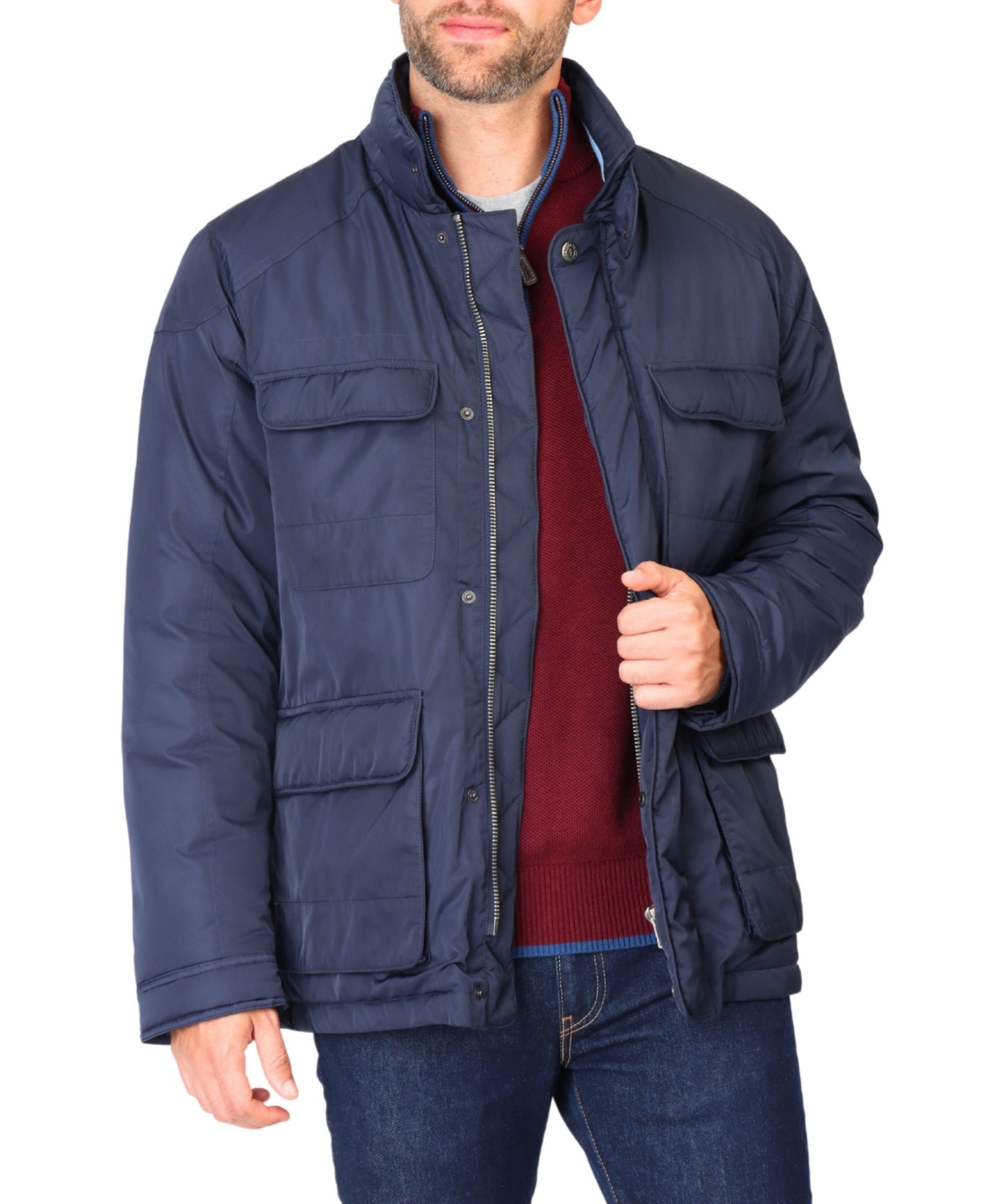 Men's Insulated Four Pocket Storm Jacket - Navy