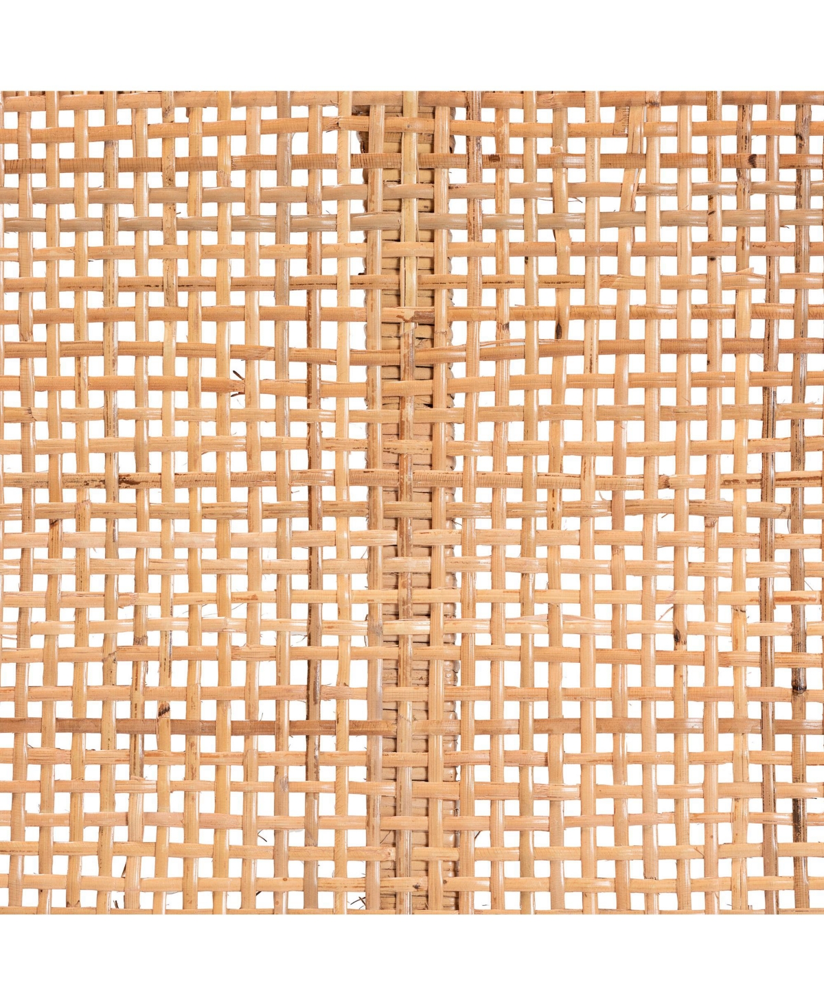 bali & pari Abelia Modern Bohemian Natural Rattan and Mahogany Wood Short Accent Bench