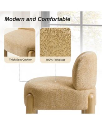 Vanessa Modern Armchair with Solid Wood Legs and Adjustable Foot