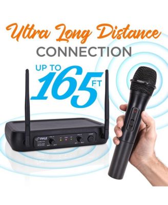 2-Channel VHF Wireless Microphone System with (2) Handheld Mics, Adjustable Volume Control