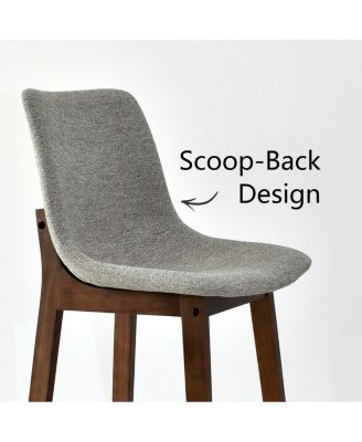 Set of 2 Upholstered Bar Stools with Solid Wood Legs, Modern Counter Height Chairs for Kitchen Island, Bar, or Dining Room-Maison Boucle