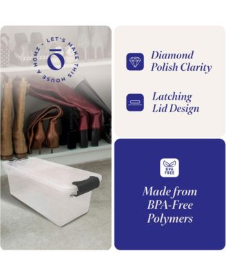 7.5 Qt Clear Storage Organizing Container Bin with Latching Lids, (5 Pack)