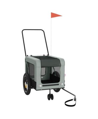 Pet Bike Trailer Gray and Black Oxford Fabric and Iron