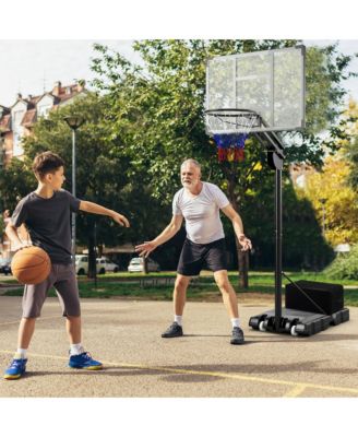 Portable Basketball Hoop System 4.9-10 FT Adjustable w/ Weight Bag Wheels Outdoor