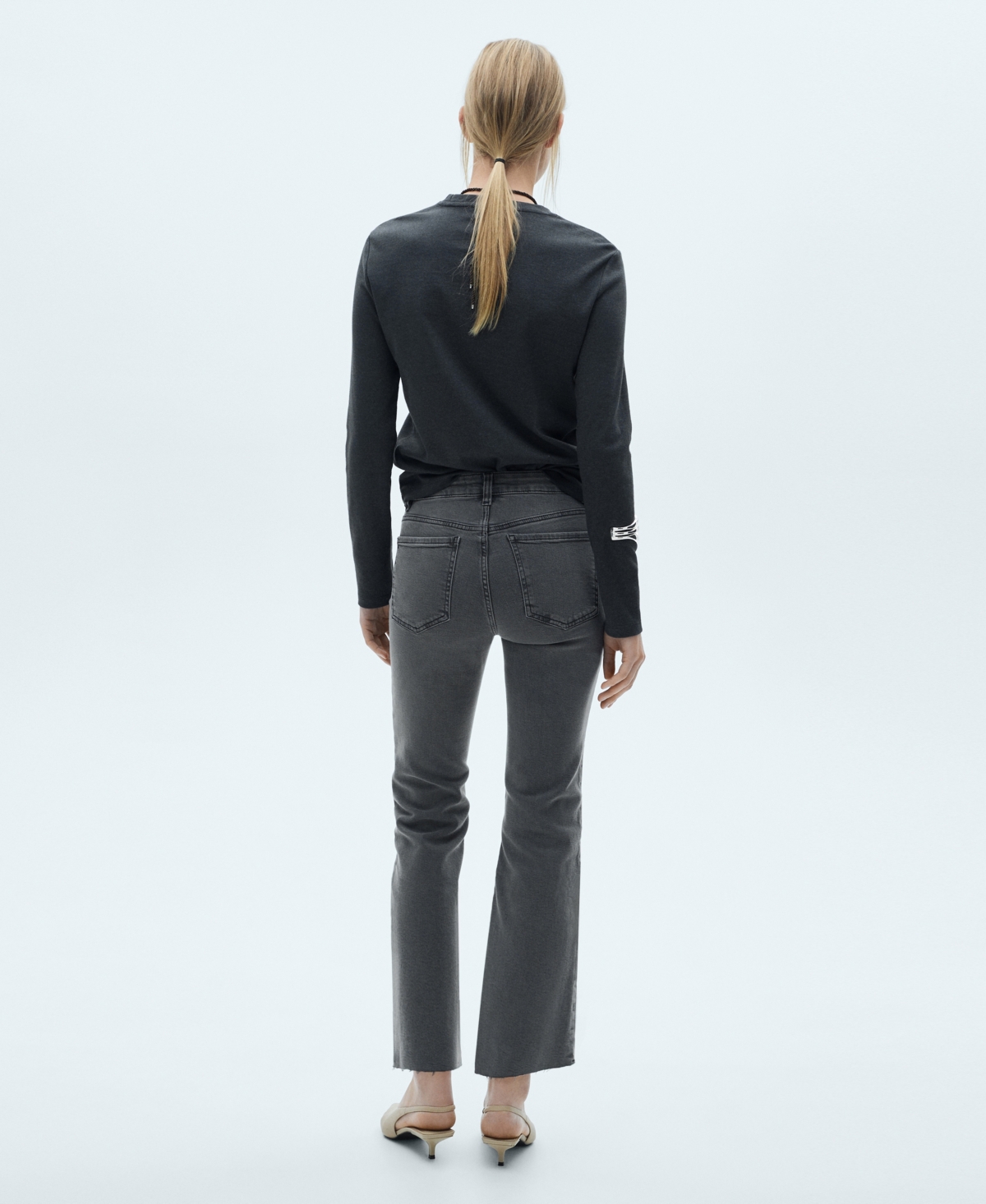 Mango Women's Sienna Flared Cropped Jeans