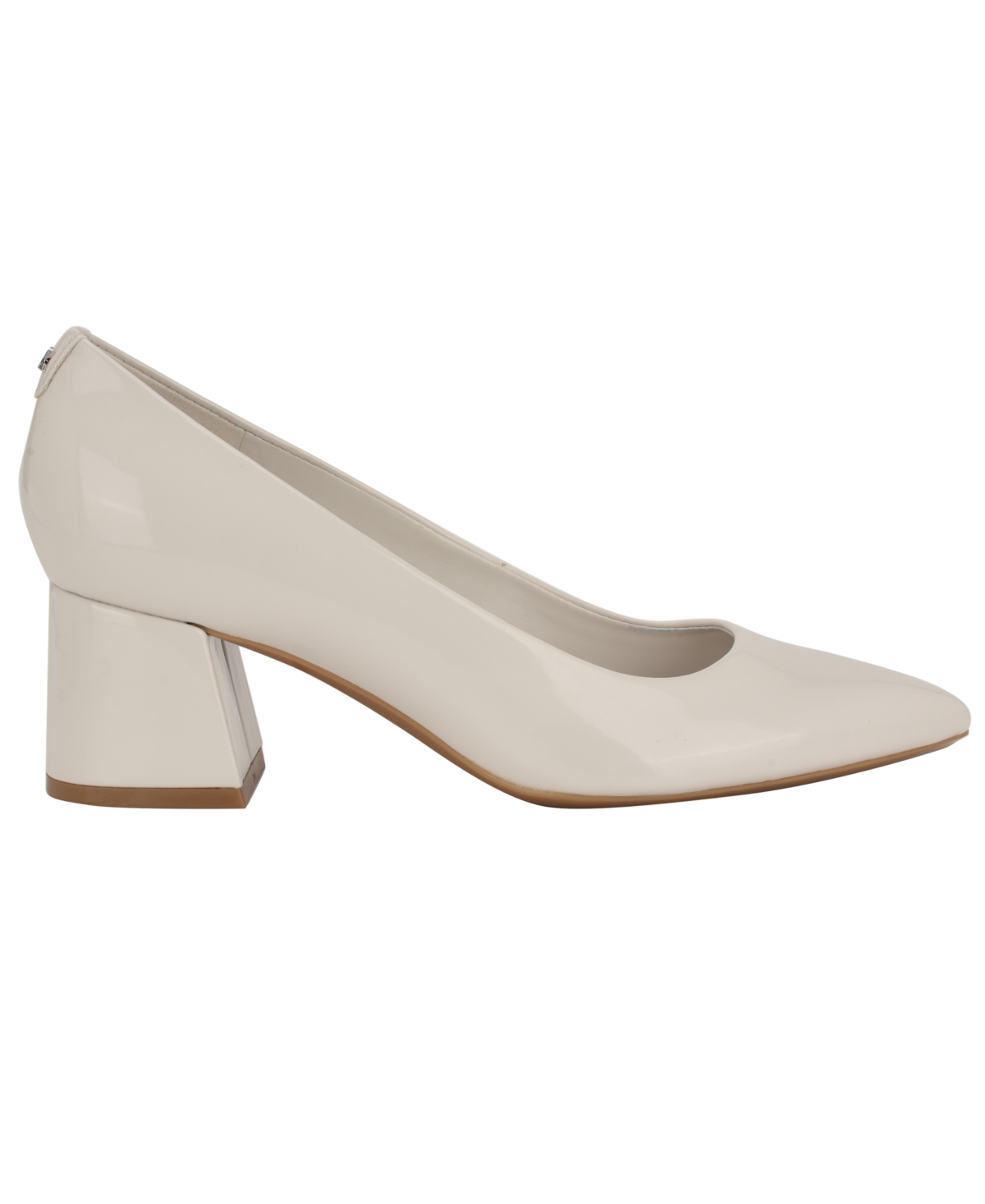 Calvin Klein Alanta Square Toe Pump In Ivory Patent