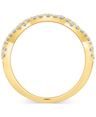 Diamond Twist Crossover Band (1/4 ct. t.w) in 14k Gold