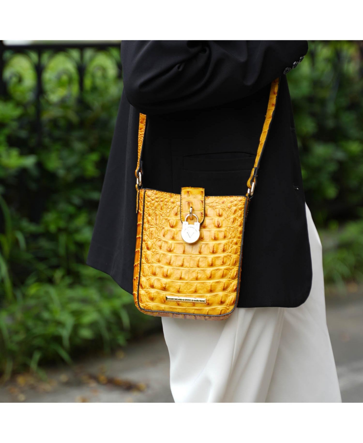Mkf Collection Avery Faux Crocodile Embossed material Crossbody Bag by Mia K