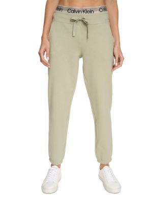 Women's Fleece Logo Elastic High-Waist Joggers