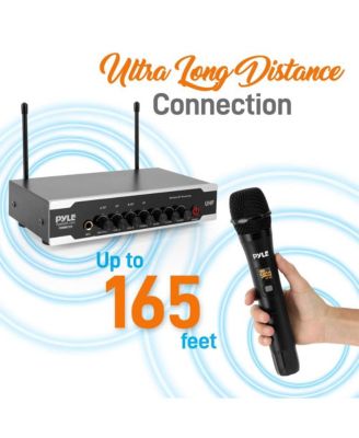 Bluetooth Wireless PA Microphone System with (2) Handheld Mics, Desktop Receiver & USB Charging