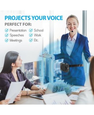 Compact Portable PA System with Headset Microphone, MP3 USB Playback, Rechargeable Battery