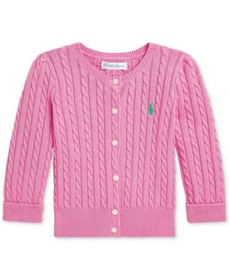 Baby Girls Cotton Cable-Knit Cardigan