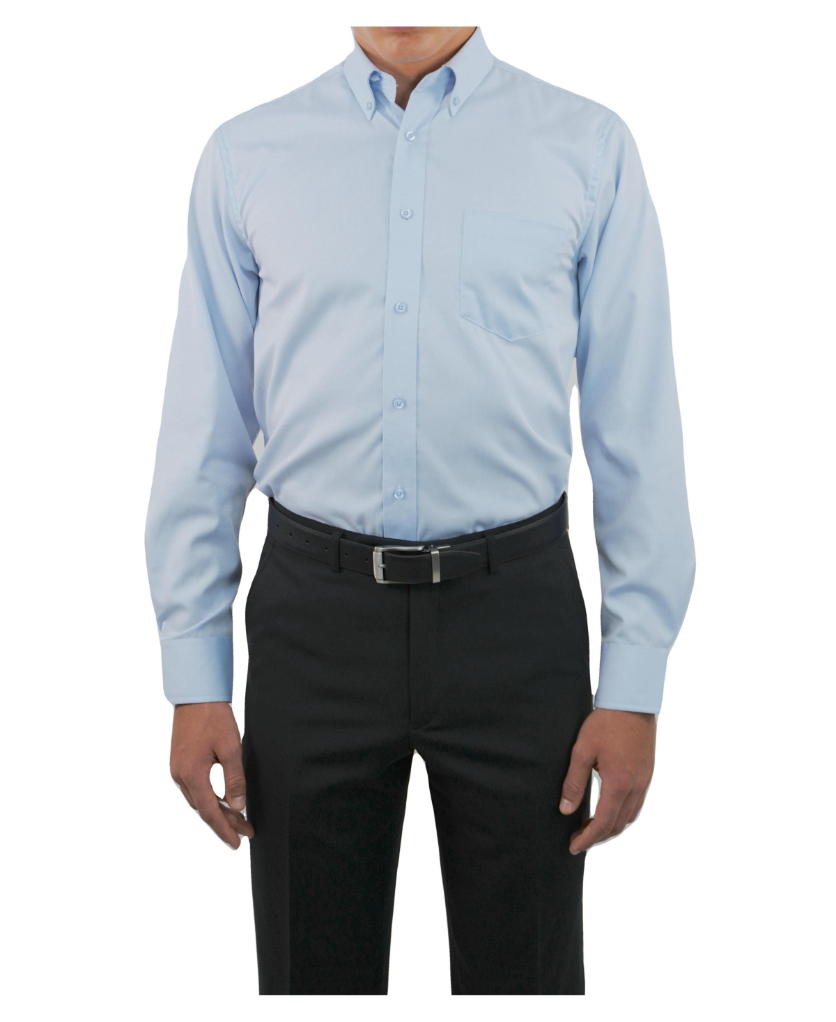 Men's Iron Free Stretch Neck Pinpoint Oxford Shirt - Blue