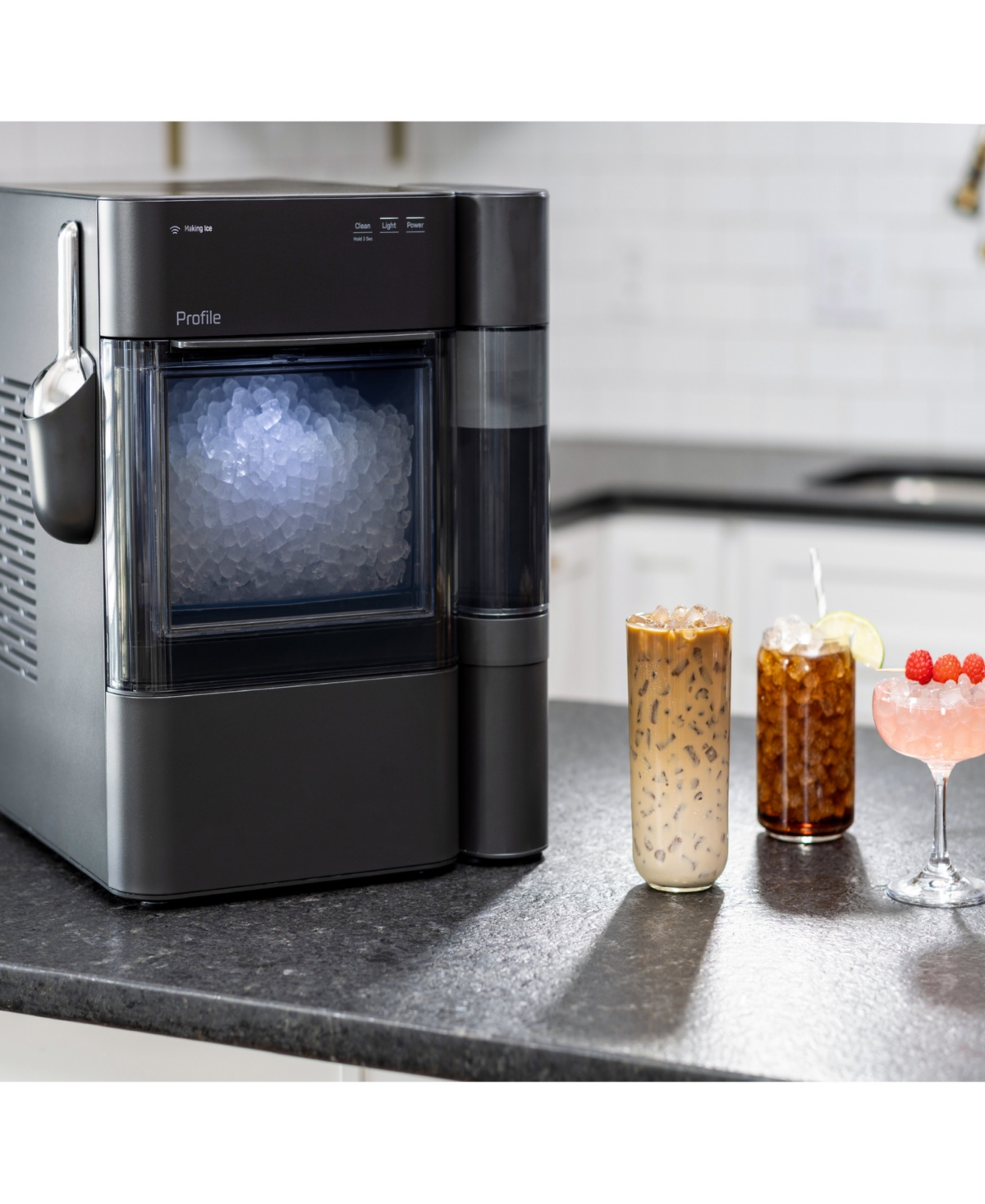 Ge Appliances Profile Opal 2.0 Ultra Nugget Ice Maker In Carbon Black