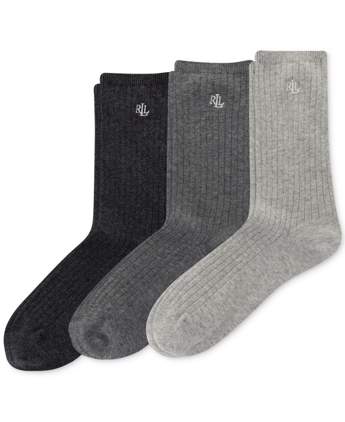 RALPH LAUREN WOMEN'S 3-PK. CLASSIC RIB TROUSER SOCKS 