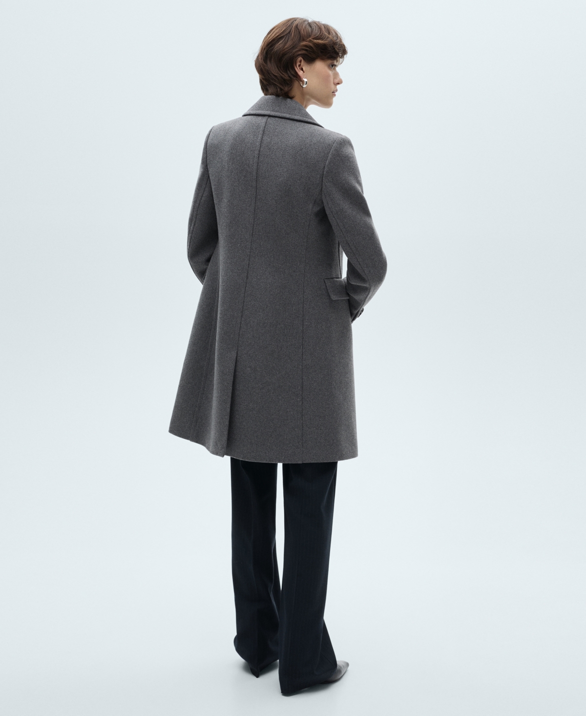 Mango Women's Double-breasted Wool Coat In Gray