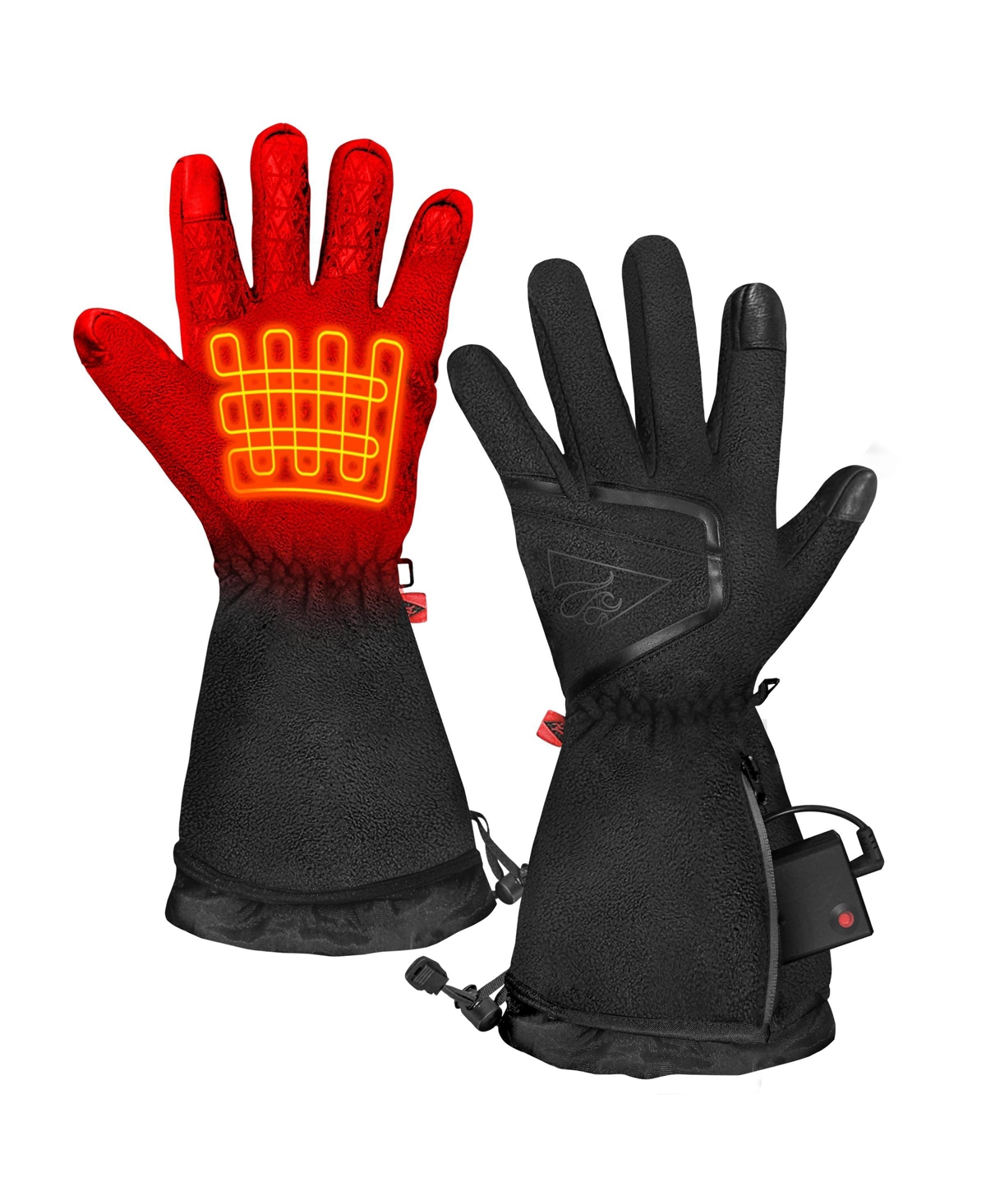 Men's Aa Battery Heated Fleece Gloves 2.0 Black - Black