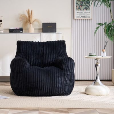 Soft Corduroy Bean Bag Chair with Memory Foam Filling for Living Room
