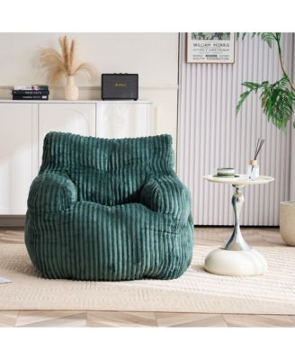 Soft Corduroy Bean Bag Chair with Memory Foam Filling for Living Room