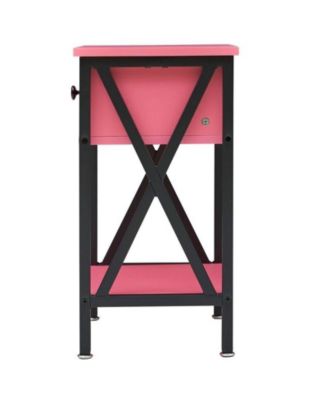 Set of 2 - 1-Drawer Nightstand Bedside Table