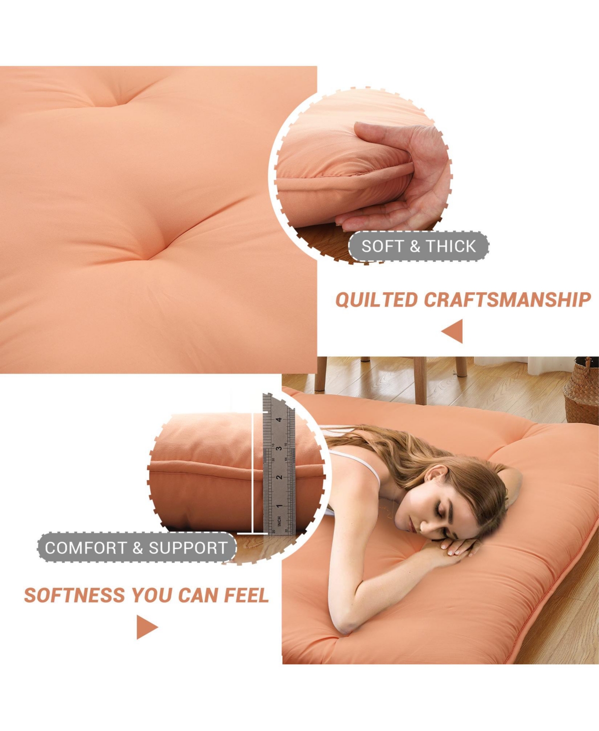 gaomon Japanese Floor Mattress Full, Portable Futon Mattress Thicken Sleeping Mattress, for Camping & Guest Room