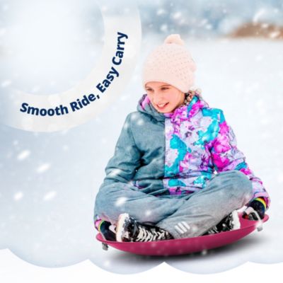 ProDisc 26" Metal Saucer Sled with Rope Handles, Pink (2 Pack)