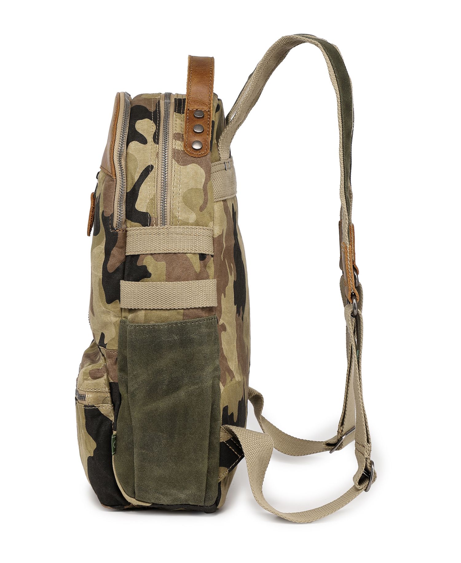 Mountain Leaf Utility Bee-Wax Canvas Backpack
