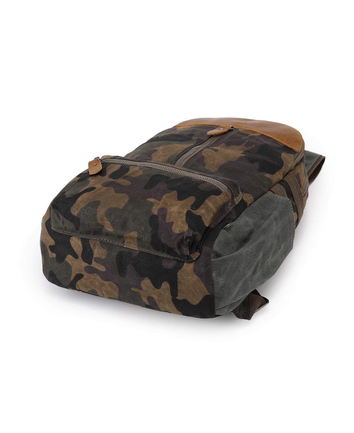 Tsd Brand Mountain Leaf Utility Bee-wax Canvas Backpack In Olive Camo