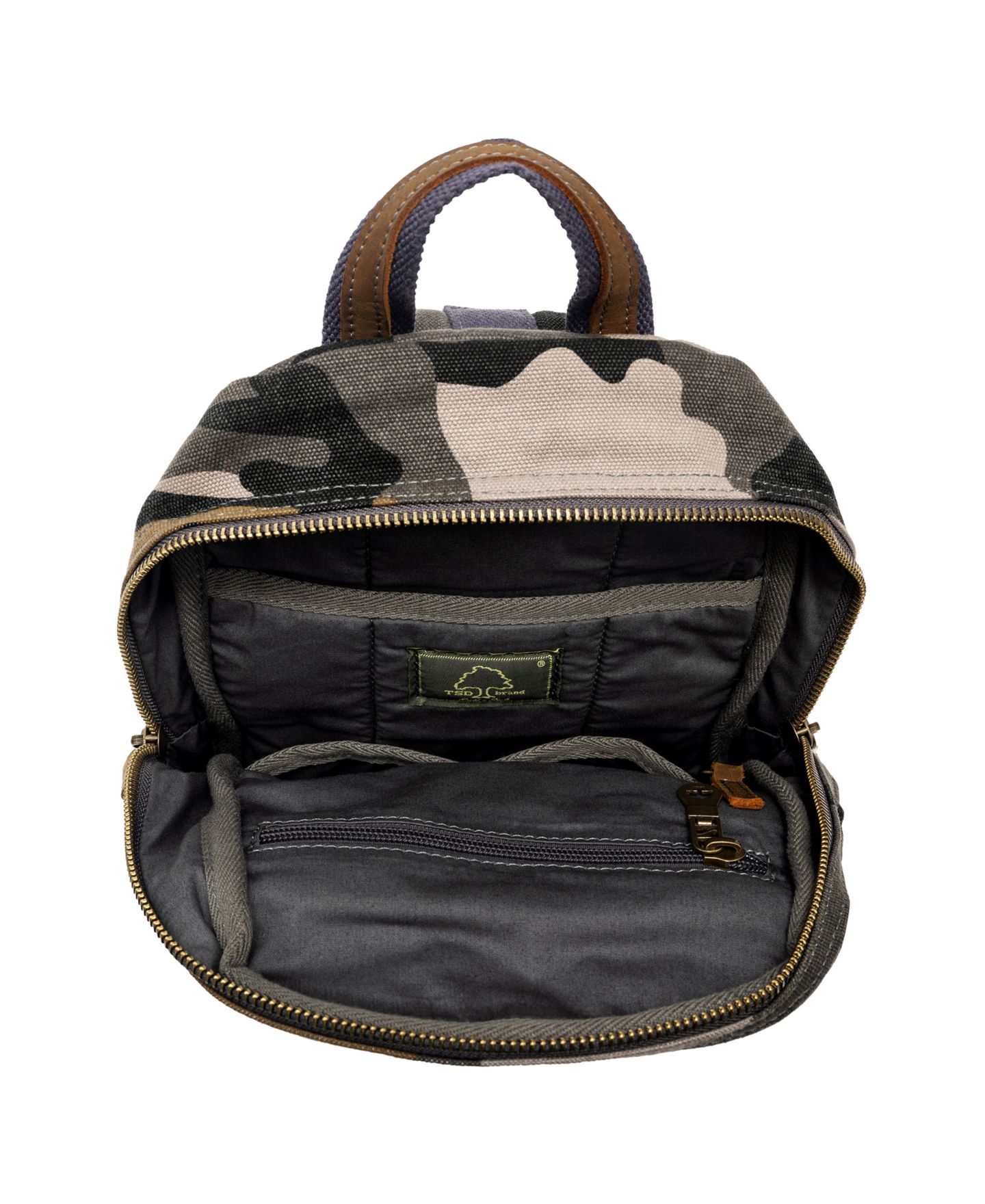 Женская сумка TSD BRAND Mountain Leaf Top Handle Sling, цвет: Серый камуфляжный — фото 4