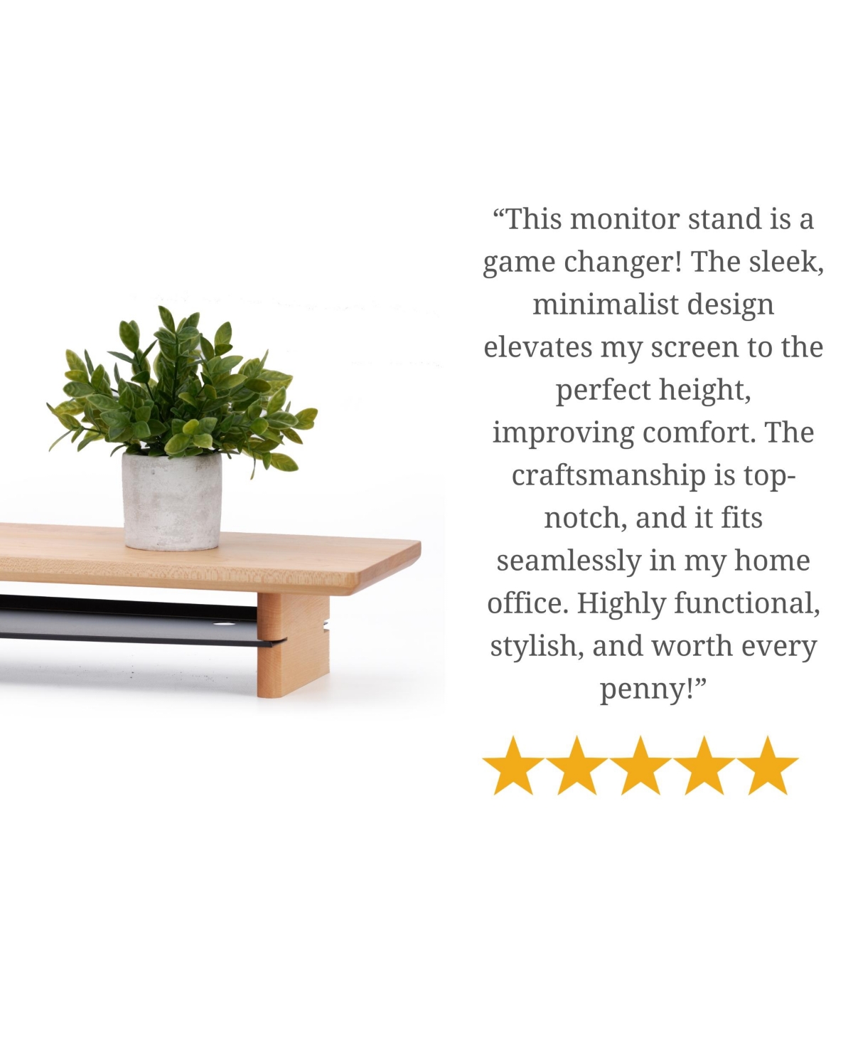 Decent Living Monitor Stand/Riser - Maple 88cm