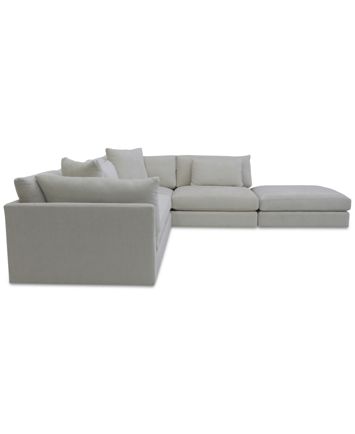 Shop Macy's Merten 3-pc. Fabric Sectional Sofa, Exclusively At Macys In Cream