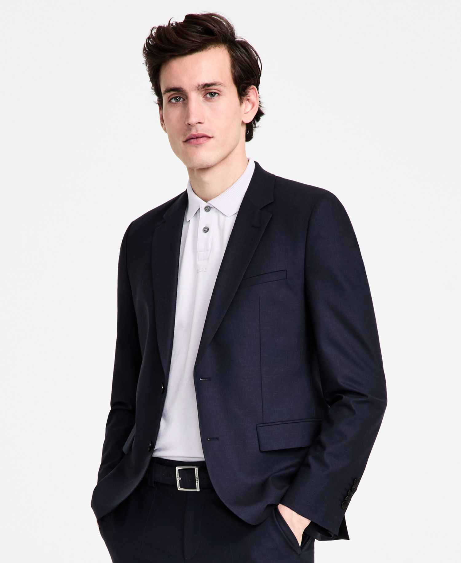 Men Modern-Fit Wool Blend 2-Piece Suit