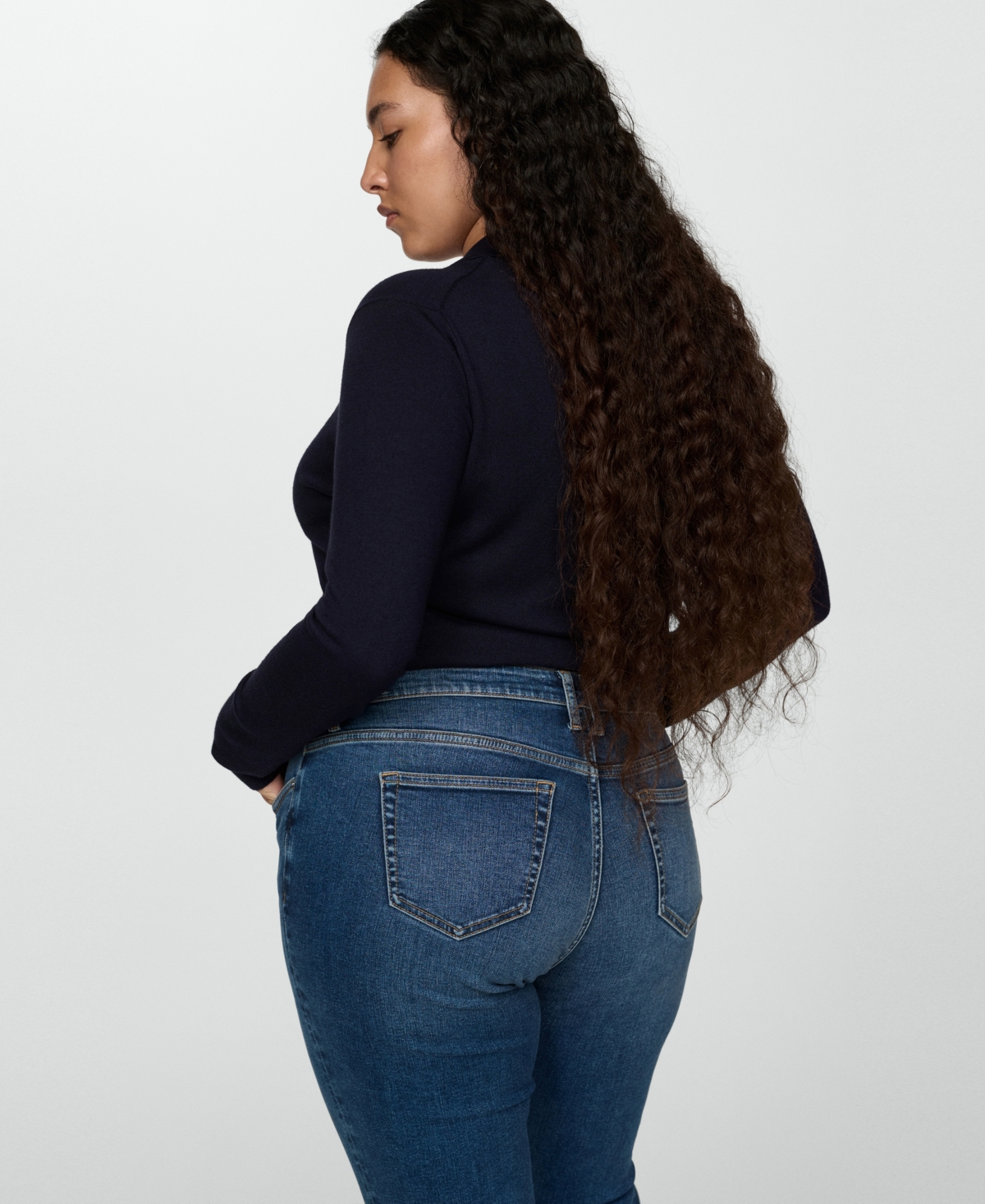 Mango Women's Newisa Medium Rise Skinny Jeans In Dark Blue