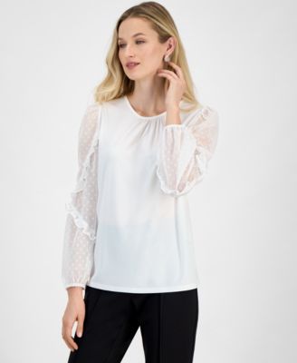 Kasper - Women's Ruffle-Sleeve Blouse