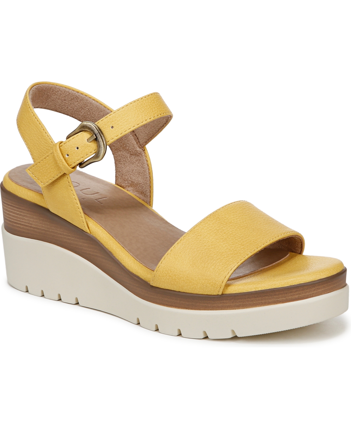 SOUL NATURALIZER WOMEN'S GRACIELA ROUND OPEN TOE WEDGE SANDALS 
