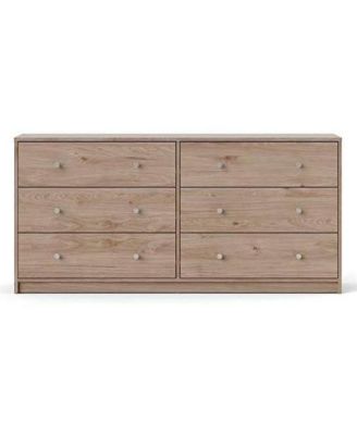 Farmhouse Contemporary 6-Drawer Double Dresser for Bedroom Storage and Rustic Style