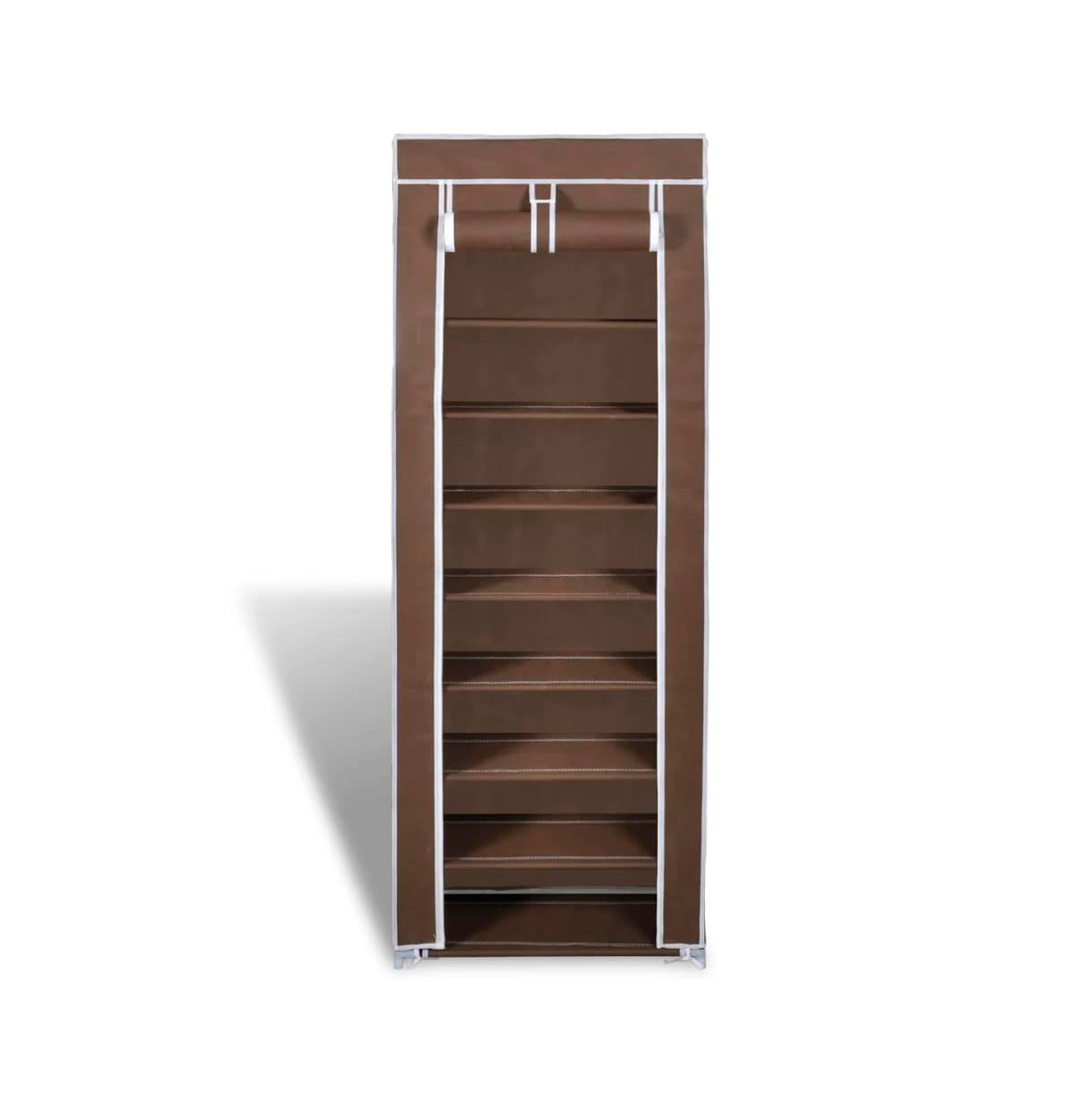vidaXL Fabric Shoe Cabinet with Cover 22