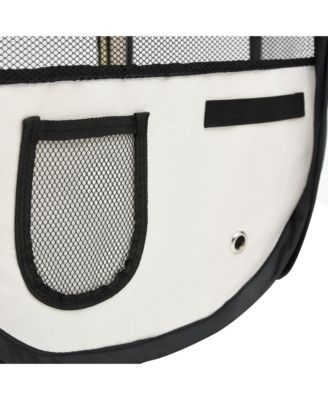 Foldable Dog Playpen with Carrying Bag Black 57.1"x57.1"x24"