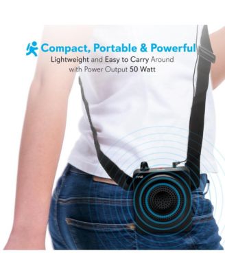 Compact Portable PA System with Headset Microphone, Rechargeable Battery, and MP3 Playback (Black