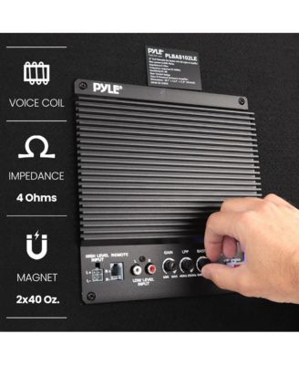 Active Dual Bass Subwoofer Box System, 10-Inch 500W, LED Illuminating Lights, Rear Vented