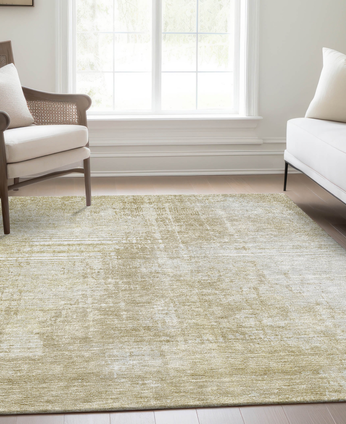 Addison Chantille Machine Washable Acn796 2'6''x3'10'' Area Rug In Beige