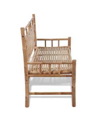 Bench Natural Bamboo 47.2 in wide Sturdy Garden Bench