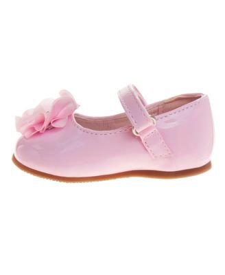 Infant Girls Hook and Loop Flowery Dress Shoes