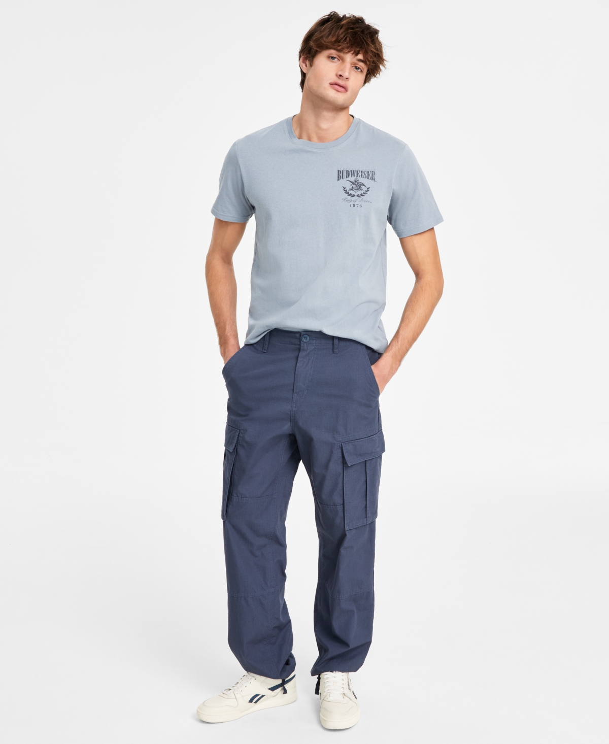 Shop Sun + Stone Men's Backed Regular-fit Cargo Pants, Exclusively At Macy's In Fin